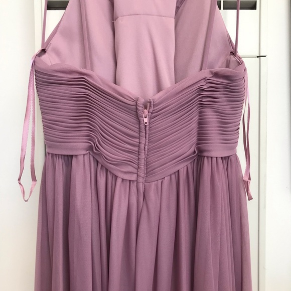 High-Neck Chiffon Bridesmaid Dress - Picture 3 of 7